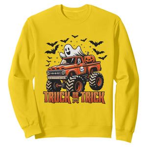 Truck Or Treat Ghost Racing Sweatshirt Funny Halloween Monster Truck Lover TS12 Daisy Print Your Wear
