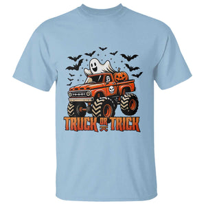 Truck Or Treat Ghost Racing T Shirt Funny Halloween Monster Truck Lover TS12 Light Blue Print Your Wear