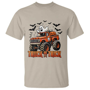 Truck Or Treat Ghost Racing T Shirt Funny Halloween Monster Truck Lover TS12 Sand Print Your Wear