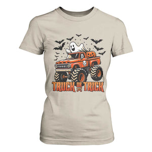 Truck Or Treat Ghost Racing T Shirt For Women Funny Halloween Monster Truck Lover TS12 Sand Print Your Wear