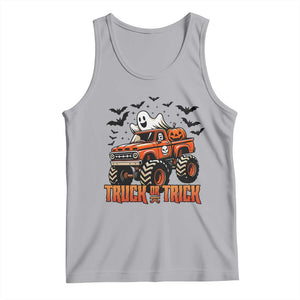 Truck Or Treat Ghost Racing Tank Top Funny Halloween Monster Truck Lover TS12 Athletic Heather Print Your Wear