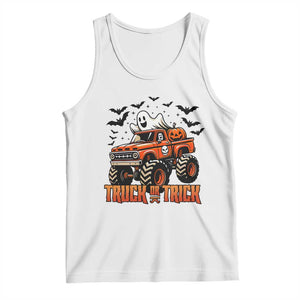 Truck Or Treat Ghost Racing Tank Top Funny Halloween Monster Truck Lover TS12 White Print Your Wear