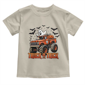 Truck Or Treat Ghost Racing Toddler T Shirt Funny Halloween Monster Truck Lover TS12 Sand Print Your Wear