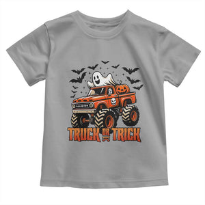 Truck Or Treat Ghost Racing Toddler T Shirt Funny Halloween Monster Truck Lover TS12 Sport Gray Print Your Wear