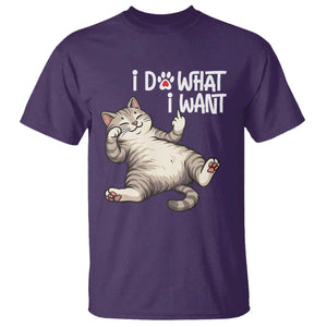 Funny Cat T Shirt I Do What I Want TS12 Purple Print Your Wear
