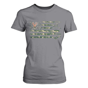 Hunting And Fishing Life T Shirt For Women American Flag TS12 Charcoal Print Your Wear