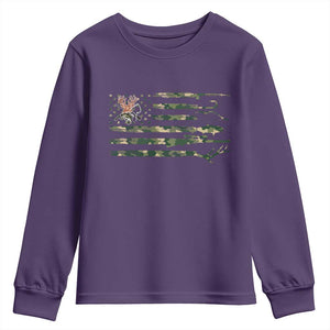 Hunting And Fishing Life Youth Sweatshirt American Flag TS12 Purple Print Your Wear
