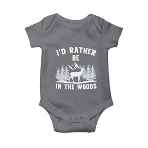 I Would Rather Be In The Woods Baby Onesie Deer Hunter Gift TS12 Charcoal Print Your Wear