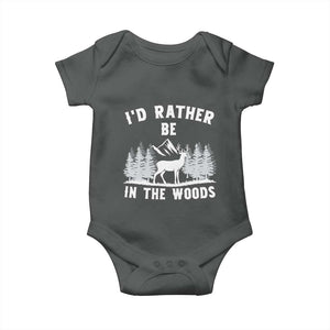 I Would Rather Be In The Woods Baby Onesie Deer Hunter Gift TS12 Dark Heather Print Your Wear