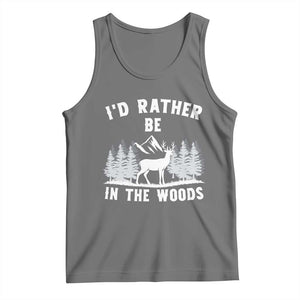 I Would Rather Be In The Woods Tank Top Deer Hunter Gift TS12 Black Heather Print Your Wear