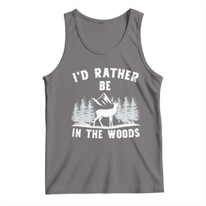 I Would Rather Be In The Woods Tank Top Deer Hunter Gift TS12 Deep Heather Print Your Wear