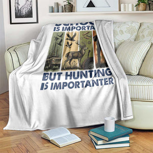 School Is Important But Hunting Is Importanter Throw Blanket Retro Deer Hunting Gift TS12 Print Your Wear