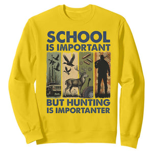 School Is Important But Hunting Is Importanter Sweatshirt Retro Deer Hunting Gift TS12 Daisy Print Your Wear