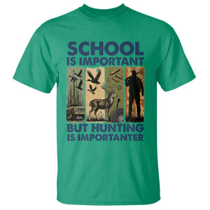School Is Important But Hunting Is Importanter T Shirt Retro Deer Hunting Gift TS12 Irish Green Print Your Wear