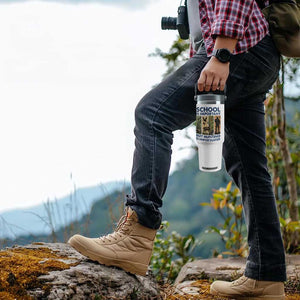 School Is Important But Hunting Is Importanter Flip Straw Tumbler Retro Deer Hunting Gift TS12 Print Your Wear