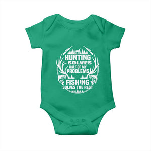 Fishing Hunting Solve Problems Baby Onesie Gift Idea For Hunter Fisherman TS12 Irish Green Print Your Wear