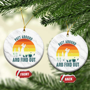 Putt Around And Find Out Ceramic Ornament Funny Golf Player Gift TS12 1pc White Marble Print Your Wear