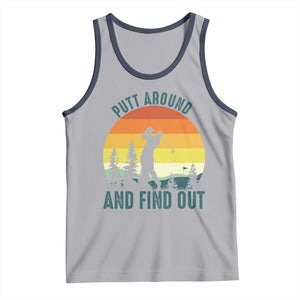 Putt Around And Find Out Tank Top Funny Golf Player Gift TS12 Athletic Heather Navy Print Your Wear