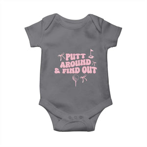 Funny Golf Gift For Women Baby Onesie Putt Around And Find Out TS12 Charcoal Print Your Wear