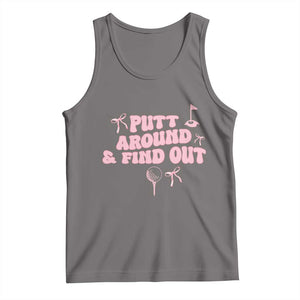 Funny Golf Gift For Women Tank Top Putt Around And Find Out TS12 Deep Heather Print Your Wear