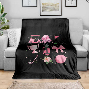 Womens Golf Lover Throw Blanket Cute Pink Bow Golf Sports Gift TS12 Print Your Wear