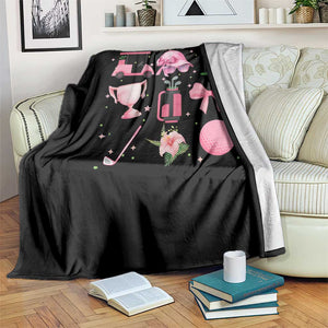 Womens Golf Lover Throw Blanket Cute Pink Bow Golf Sports Gift TS12 Print Your Wear