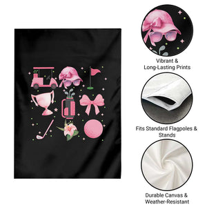 Womens Golf Lover Garden Flag Cute Pink Bow Golf Sports Gift TS12 Print Your Wear