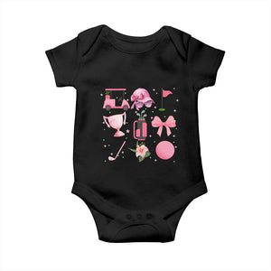Womens Golf Lover Baby Onesie Cute Pink Bow Golf Sports Gift TS12 Black Print Your Wear