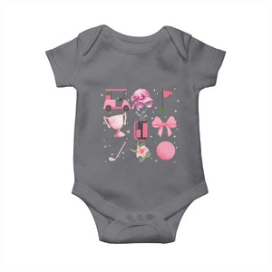 Womens Golf Lover Baby Onesie Cute Pink Bow Golf Sports Gift TS12 Charcoal Print Your Wear