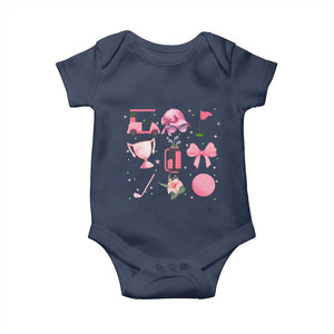 Womens Golf Lover Baby Onesie Cute Pink Bow Golf Sports Gift TS12 Navy Print Your Wear