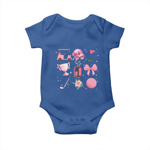 Womens Golf Lover Baby Onesie Cute Pink Bow Golf Sports Gift TS12 Royal Blue Print Your Wear
