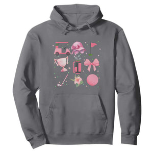 Womens Golf Lover Hoodie Cute Pink Bow Golf Sports Gift TS12 Charcoal Print Your Wear