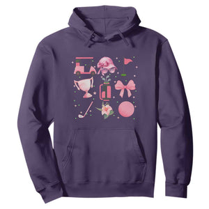 Womens Golf Lover Hoodie Cute Pink Bow Golf Sports Gift TS12 Purple Print Your Wear