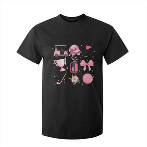 Womens Golf Lover T Shirt For Kid Cute Pink Bow Golf Sports Gift TS12 Black Print Your Wear