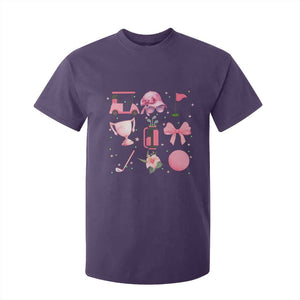 Womens Golf Lover T Shirt For Kid Cute Pink Bow Golf Sports Gift TS12 Purple Print Your Wear