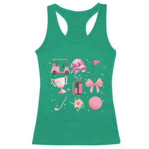 Womens Golf Lover Racerback Tank Top Cute Pink Bow Golf Sports Gift TS12 Irish Green Print Your Wear