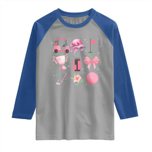 Womens Golf Lover Raglan Shirt Cute Pink Bow Golf Sports Gift TS12 Sport Gray Royal Print Your Wear