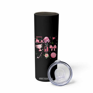 Womens Golf Lover Skinny Tumbler Cute Pink Bow Golf Sports Gift TS12 Print Your Wear