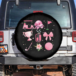 Womens Golf Lover Spare Tire Cover Cute Pink Bow Golf Sports Gift TS12 No hole Black Print Your Wear