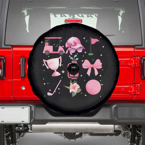 Womens Golf Lover Spare Tire Cover Cute Pink Bow Golf Sports Gift TS12 Black Print Your Wear