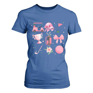 Womens Golf Lover T Shirt For Women Cute Pink Bow Golf Sports Gift TS12 Royal Blue Print Your Wear