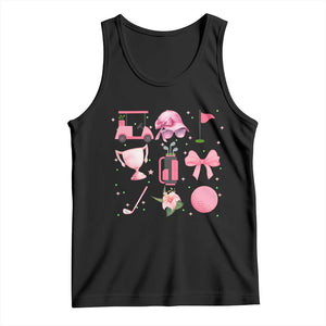 Womens Golf Lover Tank Top Cute Pink Bow Golf Sports Gift TS12 Black Print Your Wear