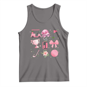 Womens Golf Lover Tank Top Cute Pink Bow Golf Sports Gift TS12 Deep Heather Print Your Wear