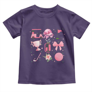 Womens Golf Lover Toddler T Shirt Cute Pink Bow Golf Sports Gift TS12 Purple Print Your Wear