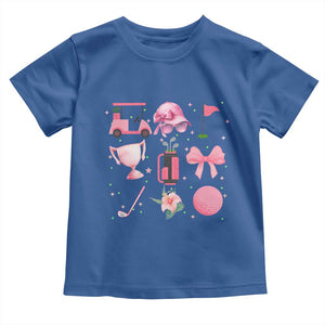 Womens Golf Lover Toddler T Shirt Cute Pink Bow Golf Sports Gift TS12 Royal Blue Print Your Wear