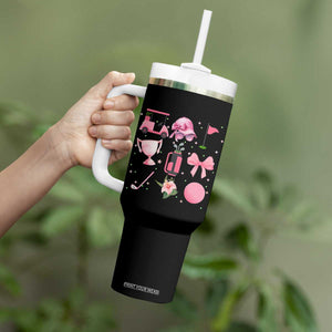 Womens Golf Lover Tumbler With Handle Cute Pink Bow Golf Sports Gift TS12 Print Your Wear