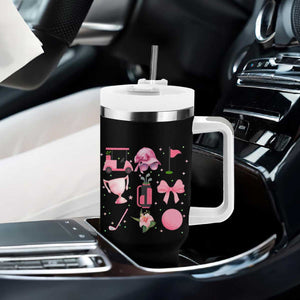 Womens Golf Lover Tumbler With Handle Cute Pink Bow Golf Sports Gift TS12 Print Your Wear
