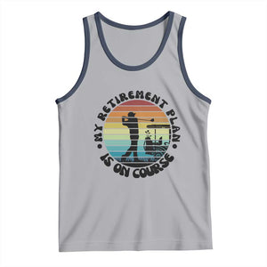 My Retirement Plan Is On Course Tank Top Retired Golfer Gift TS12 Athletic Heather Navy Print Your Wear