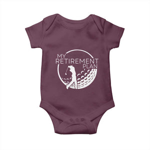 Funny Retirement Golf Baby Onesie Saying Golfing Gift TS12 Maroon Print Your Wear