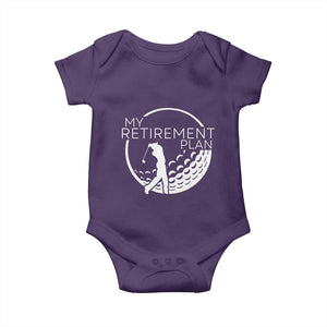 Funny Retirement Golf Baby Onesie Saying Golfing Gift TS12 Purple Print Your Wear